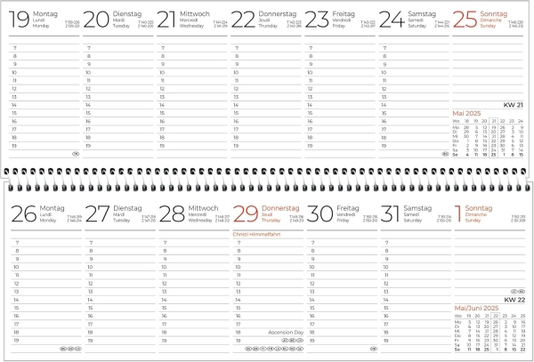 Tischquerkalender 1 Woche 1 Seite grün